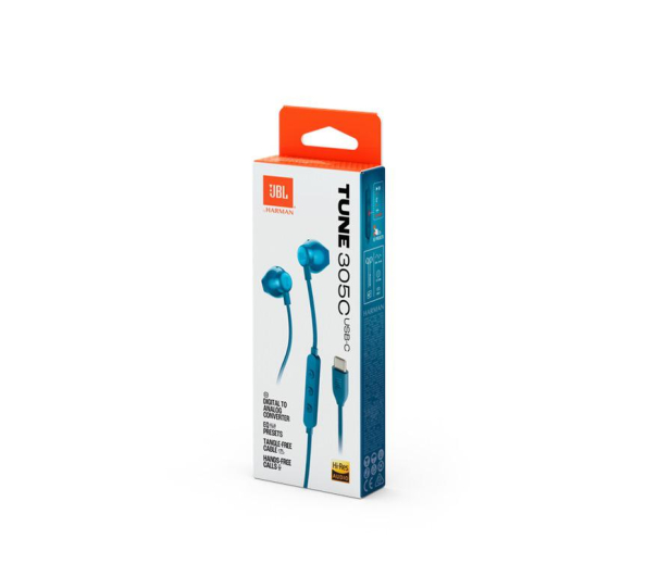 JBL Tune 305C USB-C Niebieskie - 1288159 - zdjęcie 6